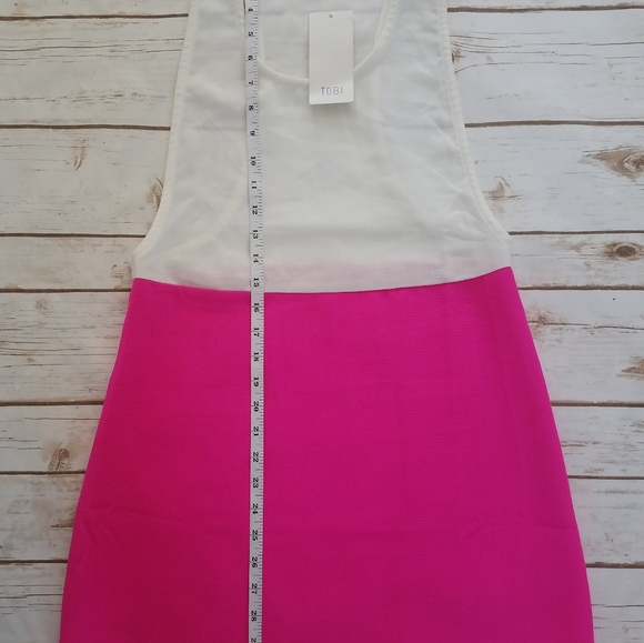 Tobi Dress size S/P color block white mini shift - Picture 3 of 6